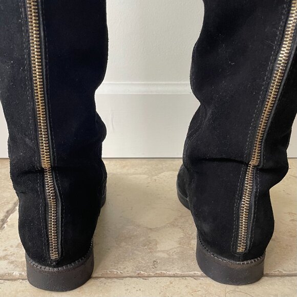 Louis Vuitton Black Suede Zipped Over-The-Knee Boots 37 / US 7 - Picture 6 of 17
